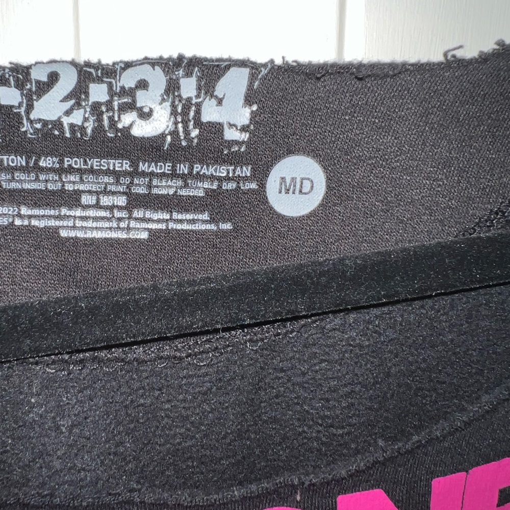 Ramones Black Graphic Long Sleeve Sweatshirt with Pink Logo - Picture 2 of 3